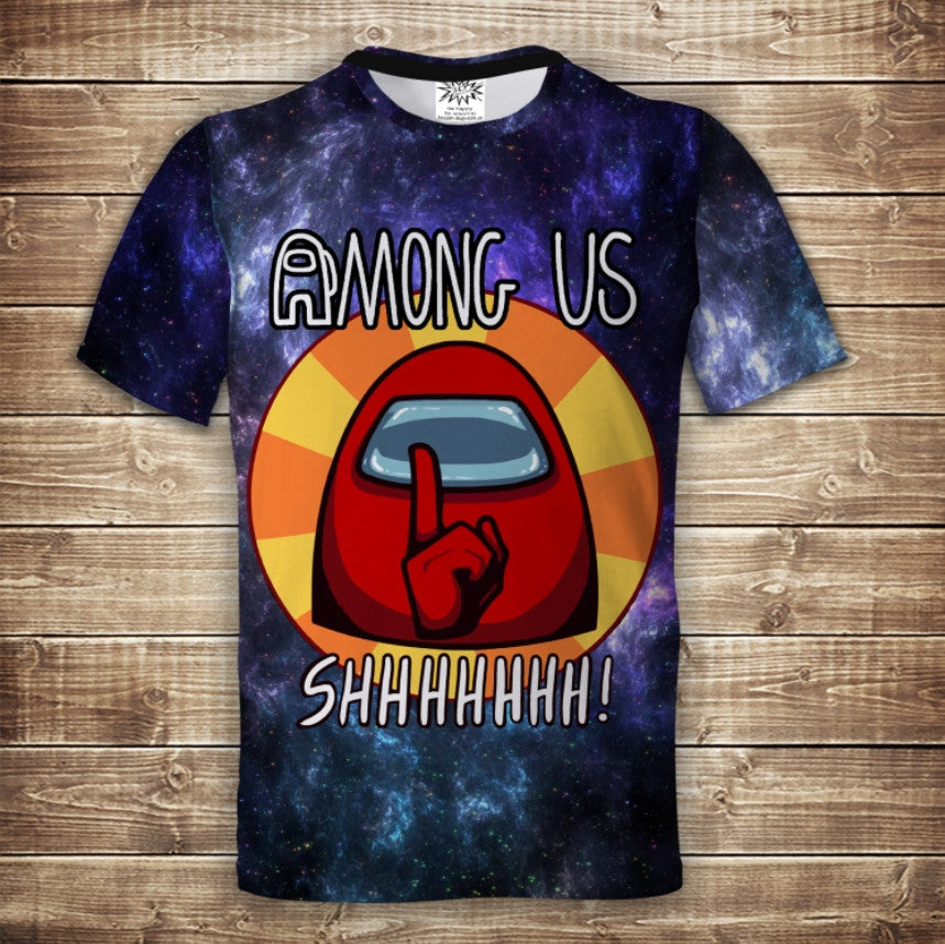 Camiseta 3D All Over Print Among Us Shhh (Niños y Adultos)