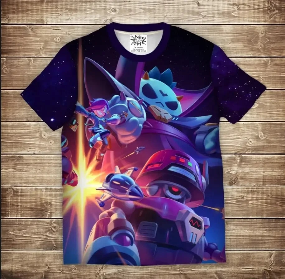 T-shirt 3D All Over Print: Deryll D4R-RI1 - Cosmoopera Starr. Brawl Stars Children and Adult Sizes.