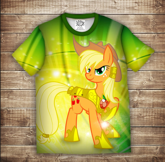 Camiseta 3D All Over Print Applejack Pony Tallas Adulto y Niño