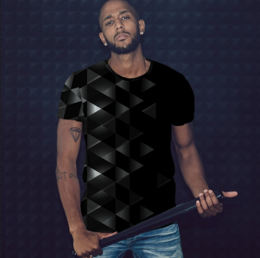 T-shirt 3D All Over Print with Geometric Pattern Theme