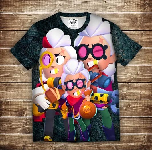 Camiseta 3D All Over Print: Belle Gavs.Brawl Stars Tallas infantil y adulto.