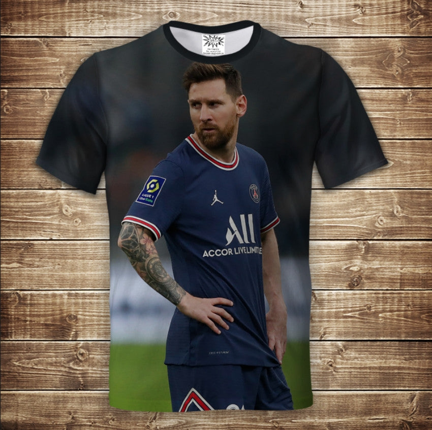 T-shirt 3D All Over Print with a Messi football theme.