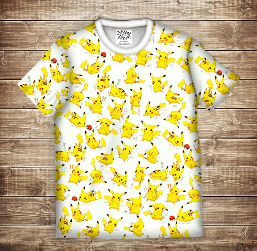 T-shirt 3D All Over Print with Pokemon Pikachu design.