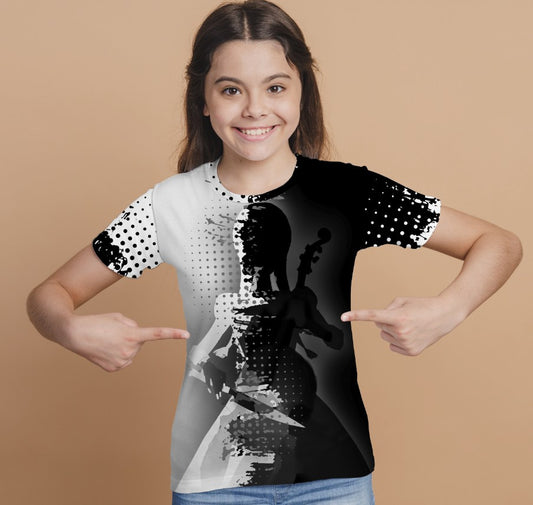 T-shirt 3D All Over Print with the print of Wednesday Addams and Enit Wednesday Addams.