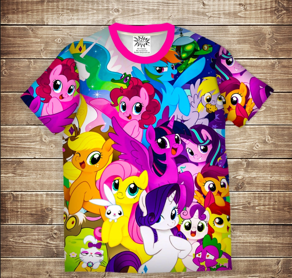 T-shirt 3D All Over Print with a theme of Beautiful Pony