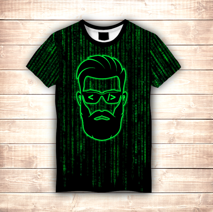 T-shirt 3D All Over Print Programmer: Just write code