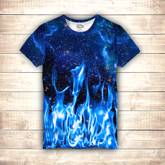 T-shirt 3D All Over Print Cosmos & Blue Fire Brawl Stars