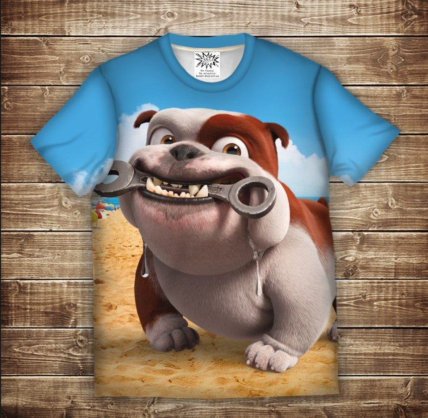 T-shirt 3D All Over Print Bulldog Louis Rio film