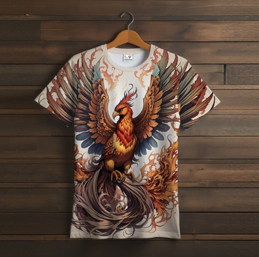 Camiseta 3D All Over Print con temática Fénix.