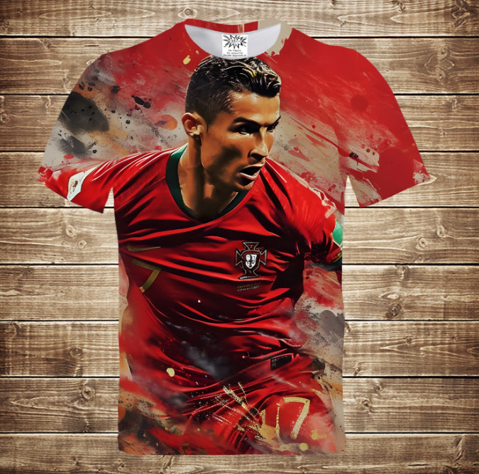 Футболка 3D All Over Print Cristiano Ronaldo Dynamic Red Ronaldo