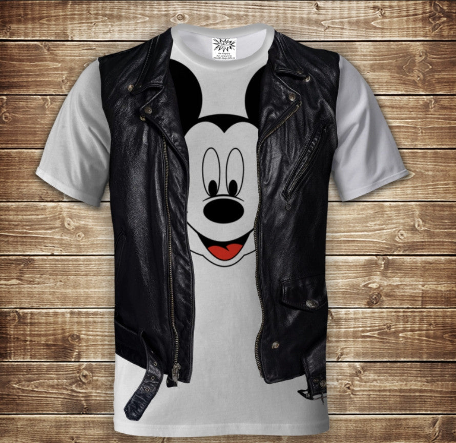 Camiseta 3D All Over Print 2 en 1 camiseta + chaleco Mickey Mouse Tallas adulto y niño