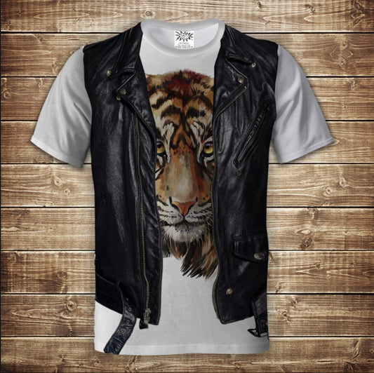 Camiseta 3D All Over Print Camiseta 2 en 1 + Chaleco Tigre Tallas Adulto y Niño