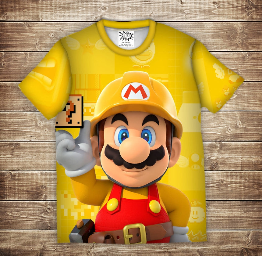 T-shirt 3D All Over Print Mario. Children and adult sizes.