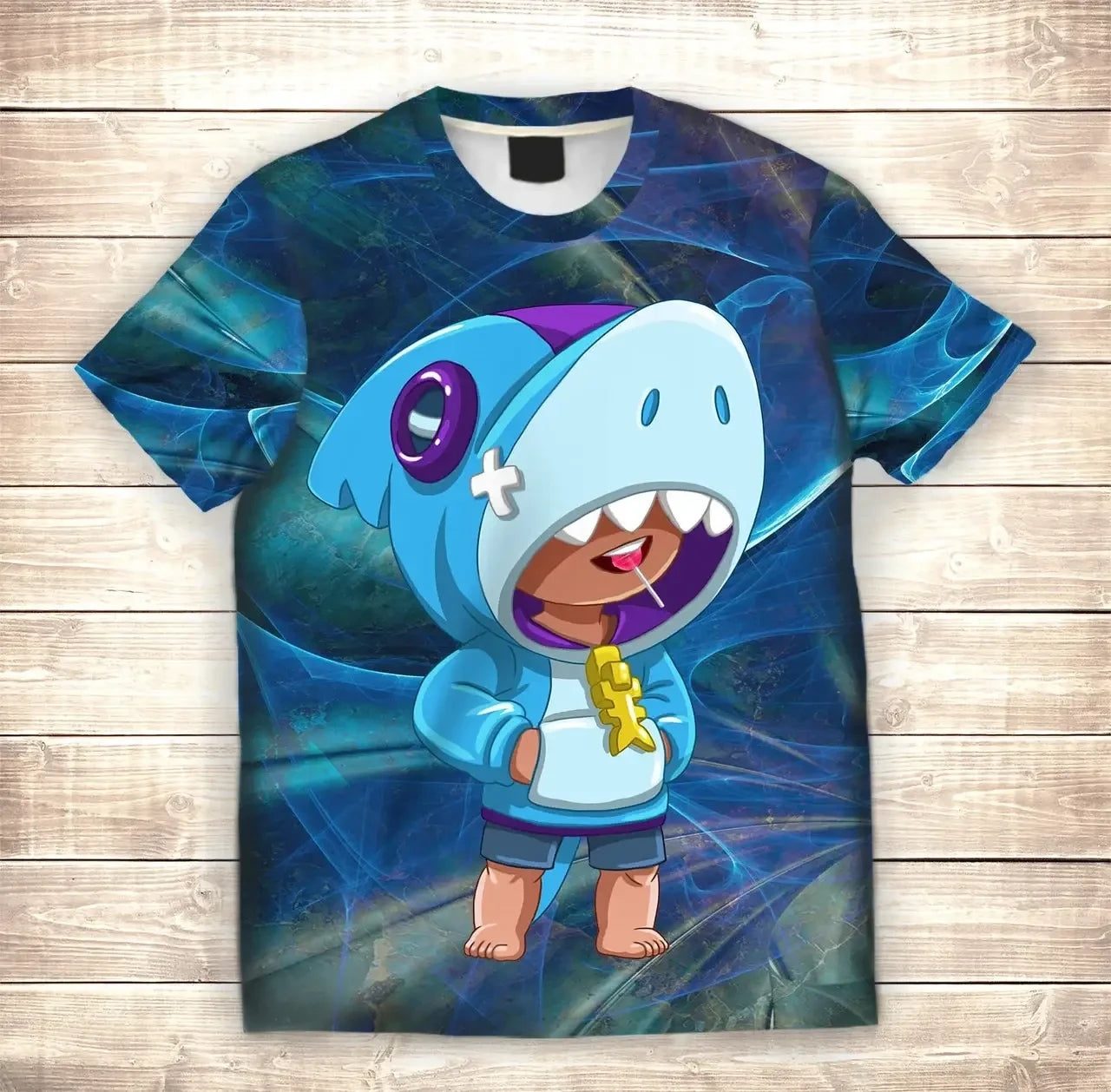 Camiseta 3D All Over Print Leon Akula Brawl Stars