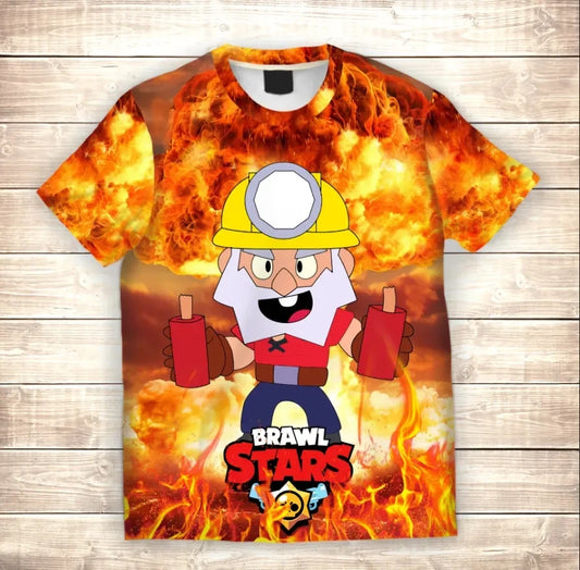 Camiseta 3D All Over Print DinoMike Brawl Stars