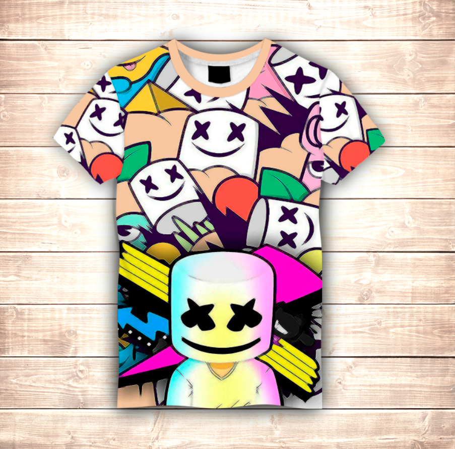 Camiseta 3D All Over Print DJ Marshmello Comics