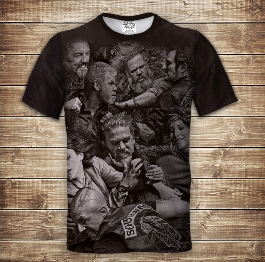 T-shirt 3D All Over Print SONS OF ANARCHY Adult and Children Sizes