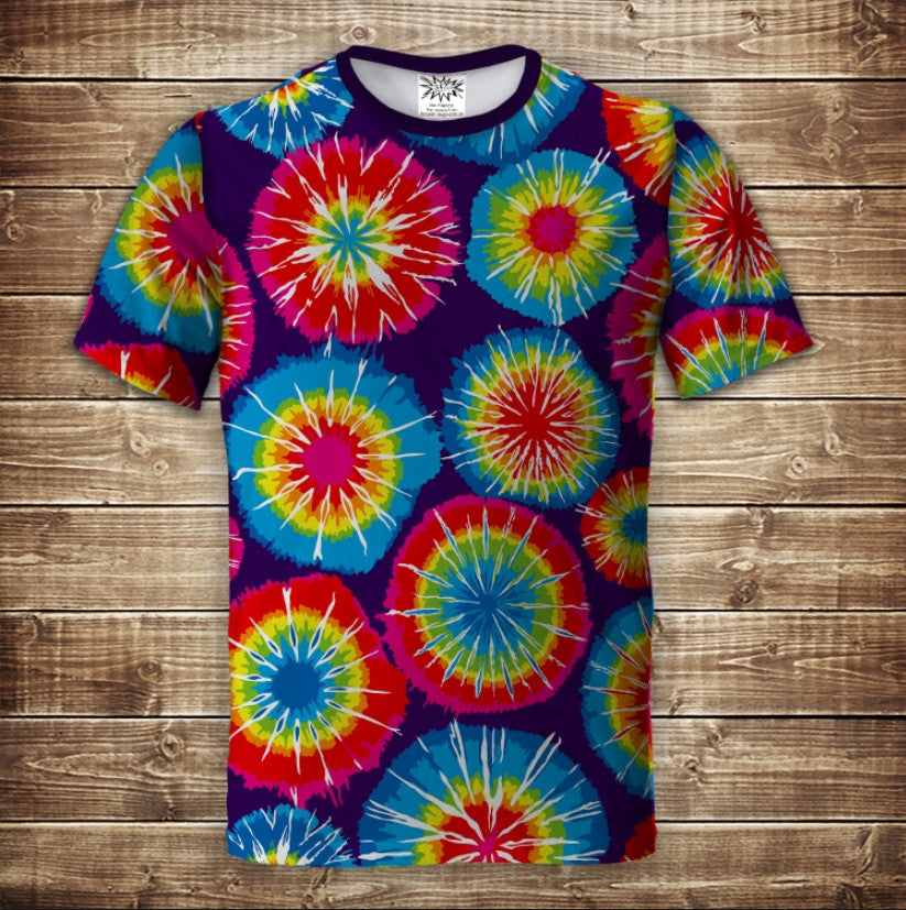 T-shirt 3D All Over Print: Tie-Dye. Adult and Children's sizes.