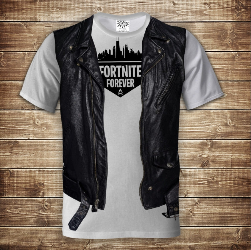 Camiseta 3D All Over Print Camiseta 2 en 1 + Chaleco Fortnite Forever Tallas Adulto y Niño