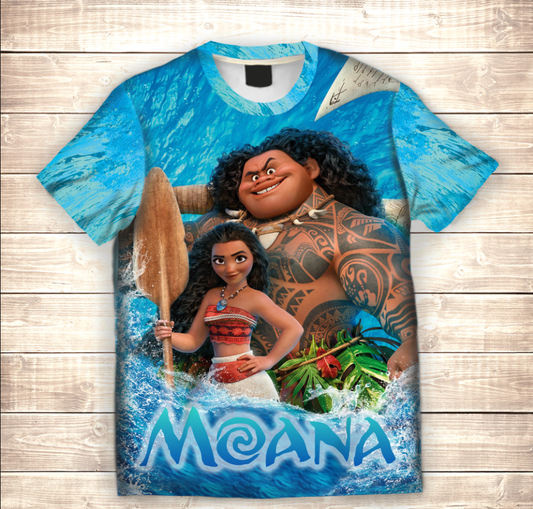 Футболка 3D All Over Print MOANA AND MAUI Sea