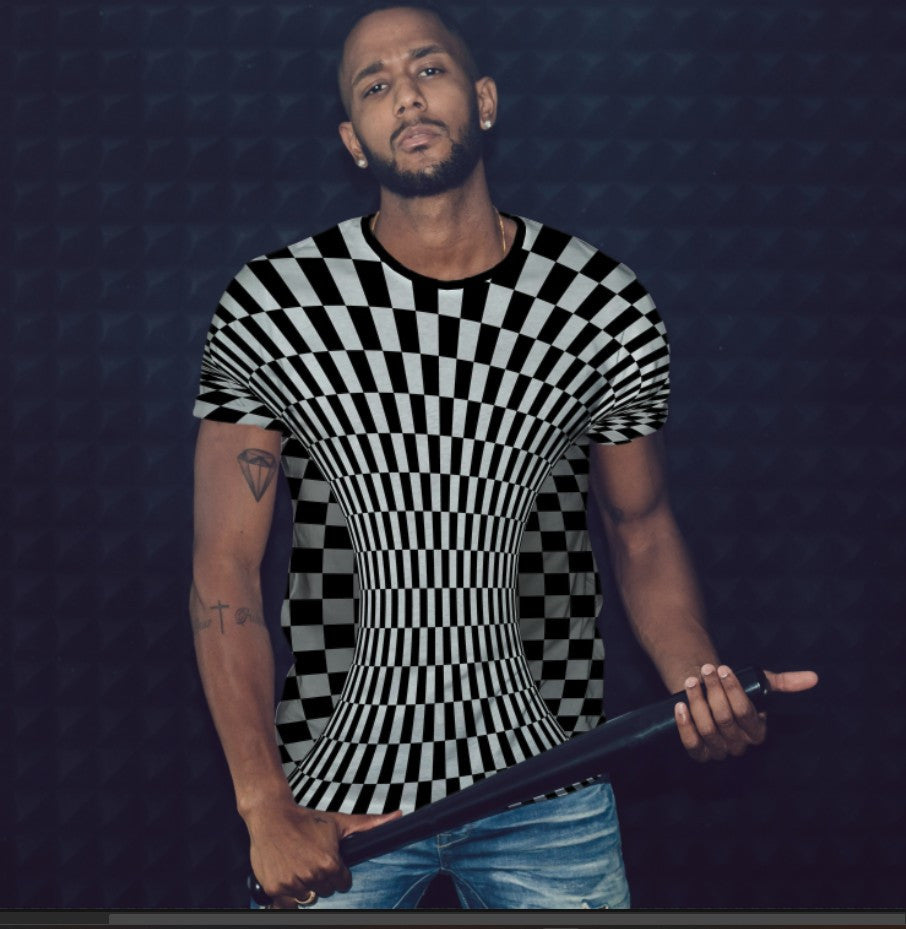 T-shirt 3D All Over Print with Optical Illusion Theme