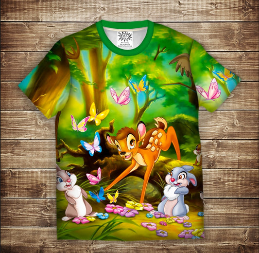 Camiseta 3D All Over Print Bambi Héroes