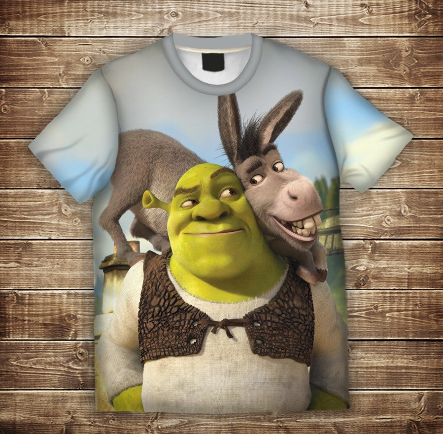 T-shirt 3D All Over Print with the theme: SHREK