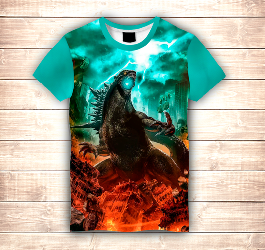 Camiseta 3D All Over Print Godzilla Strike