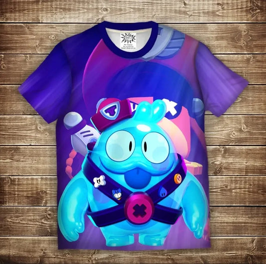 T-shirt 3D All Over Print: Squeak Gavs. Brawl Stars Children's and adult sizes.