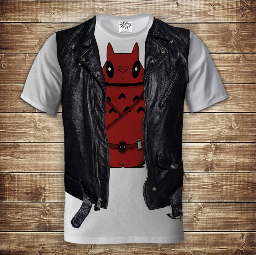 Camiseta 3D All Over Print Camiseta 2 en 1 + Chaleco Totoro Deadpool Tallas Adulto y Niño