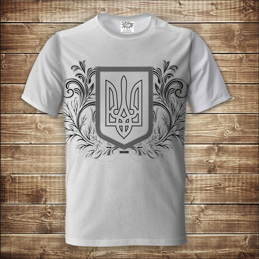 T-shirt 3D All Over Print with Trident Symbols of Ukraine Adult and Children Sizes