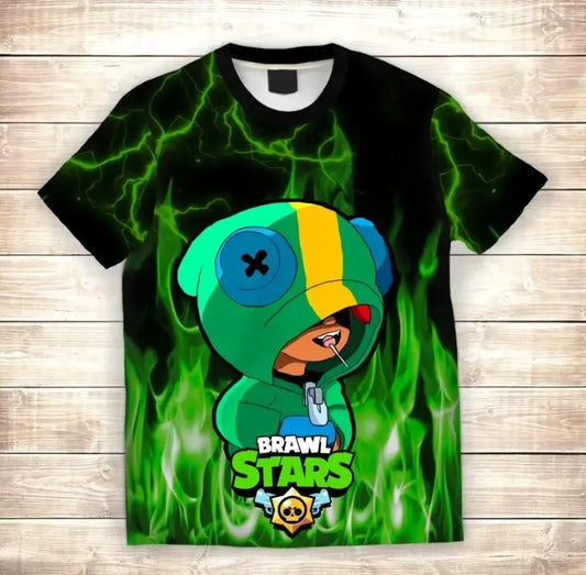 T-shirt 3D All Over Print LEON Green Fire Green fire