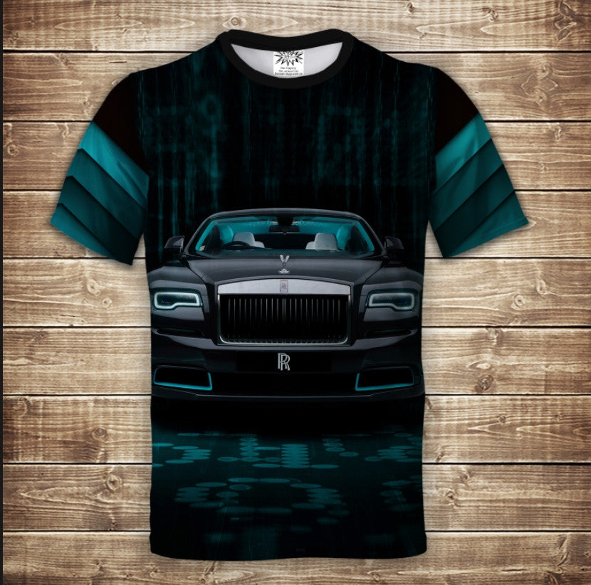 T-shirt 3D All Over Print with Rolls-Royce design.