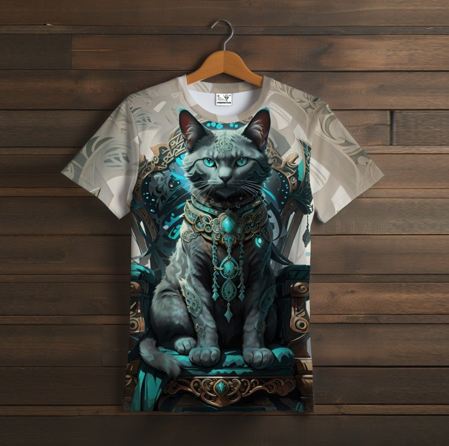 Camiseta con estampado 3D integral con tema Cat Totem