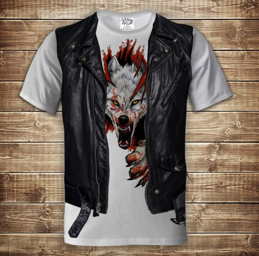 Camiseta 3D All Over Print 2 en 1 camiseta + chaleco Hombre Lobo Lobo Tallas adulto y infantil