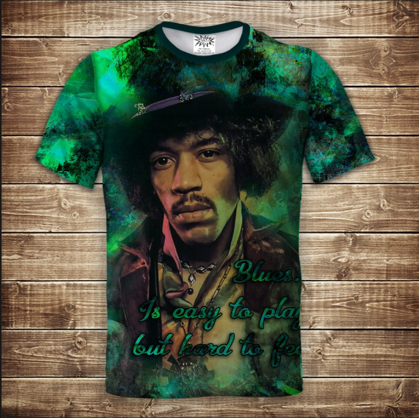 Camiseta 3D All Over Print JIMI HENDRIX Azules