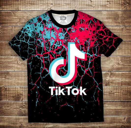 Camiseta 3D All Over Print con Diseño "Tik Tok"