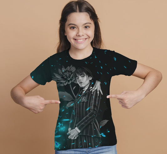 Camiseta 3D All Over Print con el estampado de Wednesday Addams y Enit Wednesday Addams.