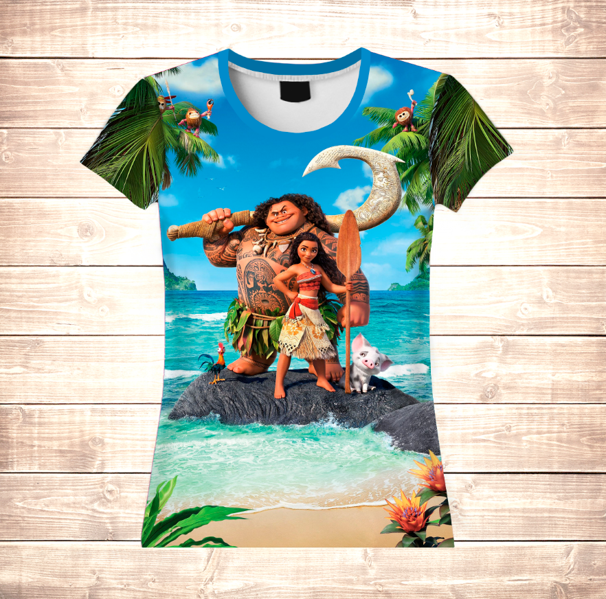 Футболка 3D All Over Print Moana and Maui (Vaiana)