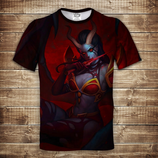 Camiseta 3D All Over Print Dota 2 Juego Reina del Dolor Dota 2