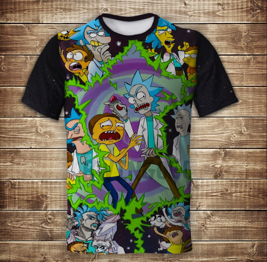 Camiseta 3D All Over Print de Rick y Morty.