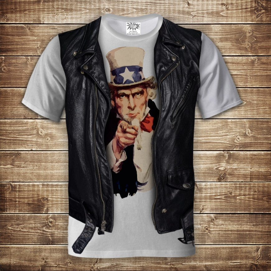 T-shirt 3D All Over Print 2-in-1 shirt + vest. America. Great Sam Adult and children's sizes.