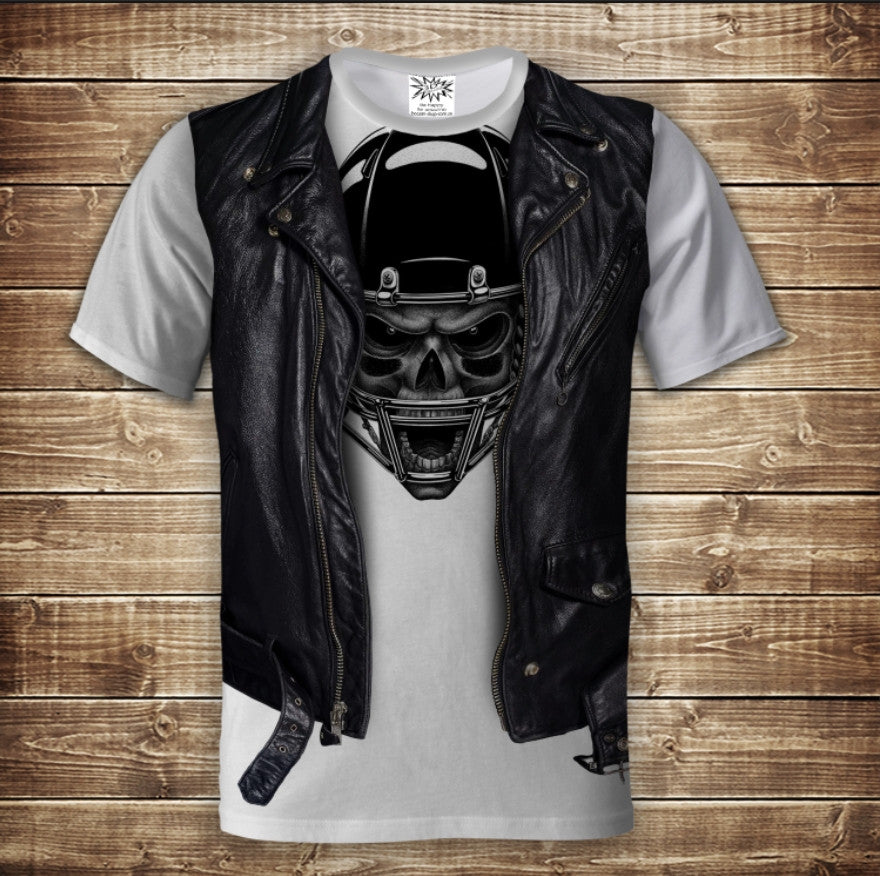 T-shirt 3D All Over Print 2-in-1 T-shirt + Vest Skull Baseball Player Adult and Children Sizes