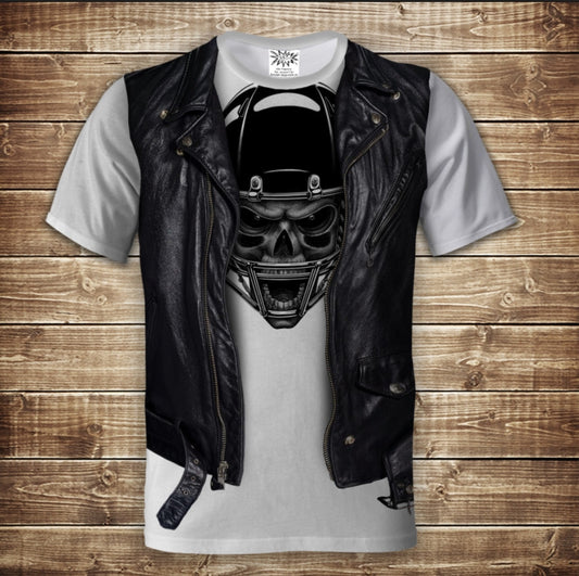 T-shirt 3D All Over Print 2-in-1 T-shirt + Vest Skull Baseball Player Adult and Children Sizes