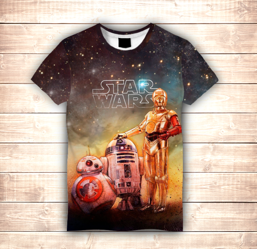 Camiseta 3D All Over Print con estampado 3D ROBOT TEAMS STAR WARS.