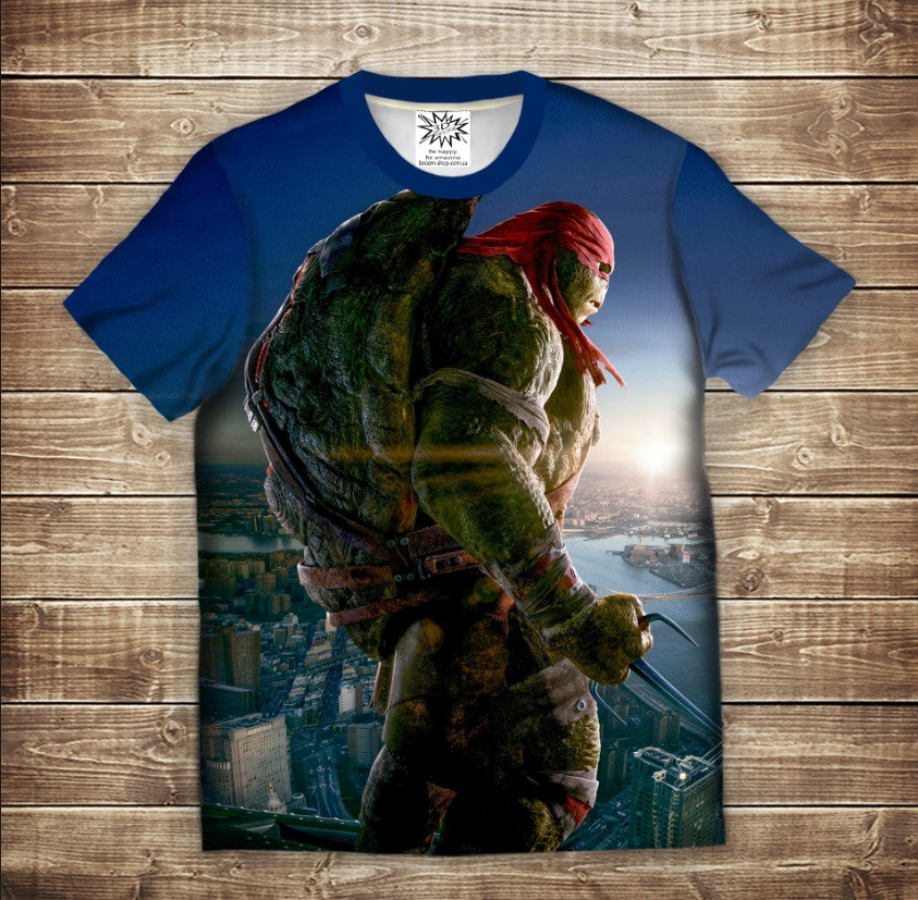 T-shirt 3D All Over Print Teenage Mutant Ninja Turtle Raphael 2