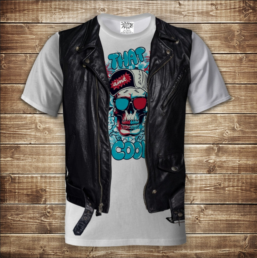 T-shirt 3D All Over Print 2-in-1 T-shirt + Vest Skull Rapper in 3D Glasses Adult and Children's Sizes