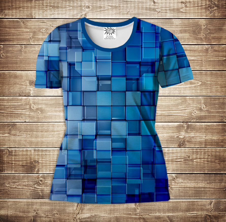 T-shirt 3D All Over Print - Blue Cubes