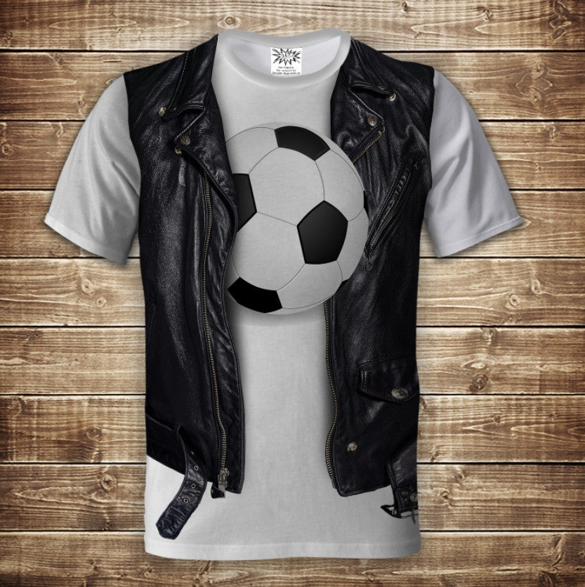 T-shirt 3D All Over Print 2-in-1 T-shirt + Vest Football Player Adult and Children Sizes