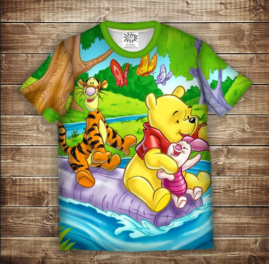 Camiseta 3D All Over Print Winnie y sus Amigos